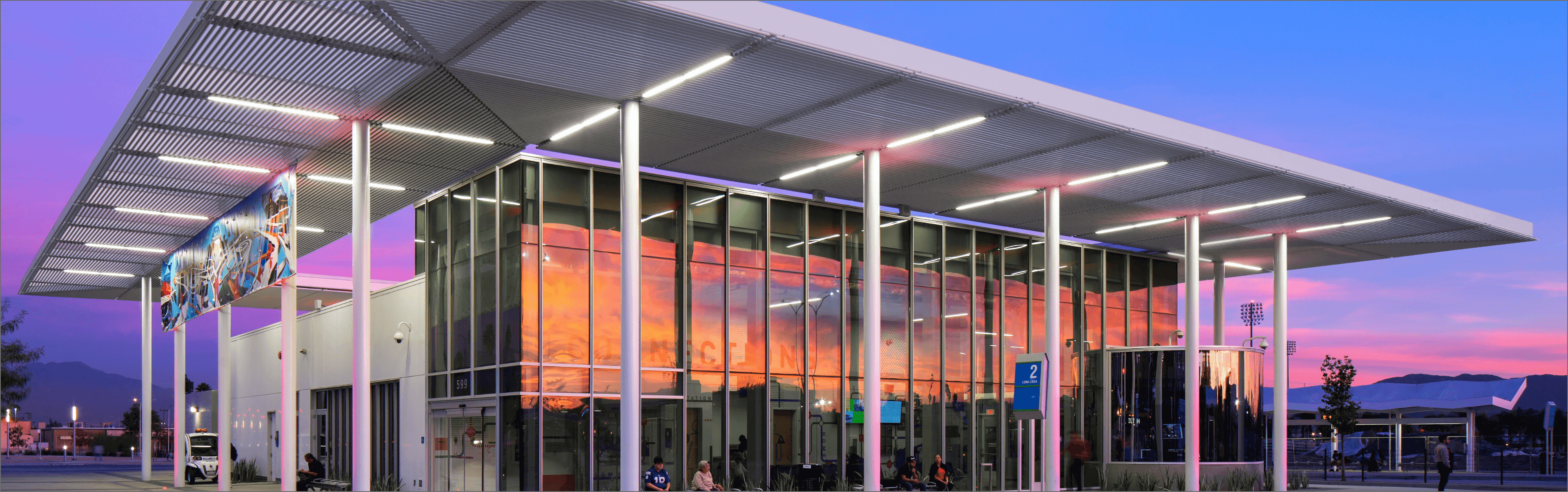 San Bernardino Transit Center at sunset